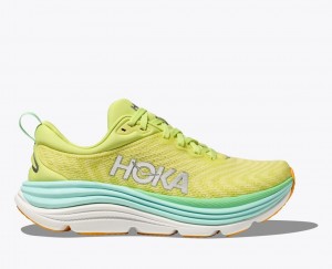 Women's HOKA Gaviota 5 Running Shoes Light Green | OSEVU-7093