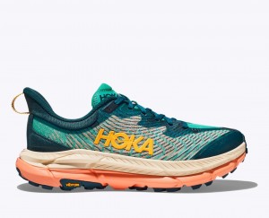 Women's HOKA Mafate Speed 4 Trail Running Shoes Dark Turquoise / Orange | CJKMB-1374