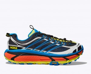 Women's HOKA Mafate Three2 Trail Running Shoes Black / Blue | LMDKY-7603