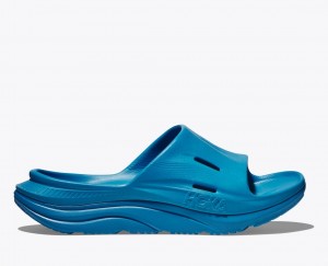 Women's HOKA Ora Recovery 3 Slide Blue | WHTJR-6851