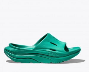 Women's HOKA Ora Recovery 3 Slide Dark Turquoise | KPCNT-2158