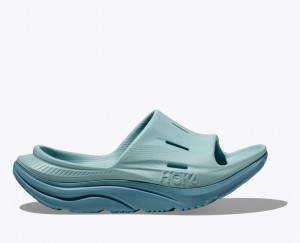 Women's HOKA Ora Recovery 3 Slide Grey Blue | BFLRG-0694