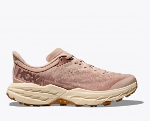 Women's HOKA Speedgoat 5 Trail Running Shoes Beige | VZYIW-8347