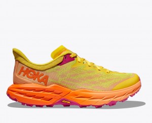 Women's HOKA Speedgoat 5 Trail Running Shoes Yellow / Orange | NVTPS-1386