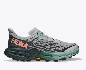 Women's HOKA Speedgoat 5 Trail Running Shoes Grey / Black | FDPCX-2753