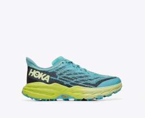 Women's HOKA Speedgoat 5 Trail Running Shoes Turquoise / Navy | TCUIZ-5749