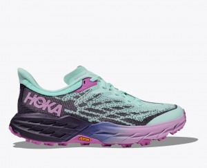 Women's HOKA Speedgoat 5 Trail Running Shoes Turquoise / Purple | MCNDP-0317