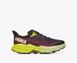 Women's HOKA Speedgoat 5 Trail Running Shoes Dark Red / Black | ICQDR-9718