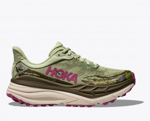 Women's HOKA Stinson 7 Trail Running Shoes Light Green / Olive | XDAQZ-1673