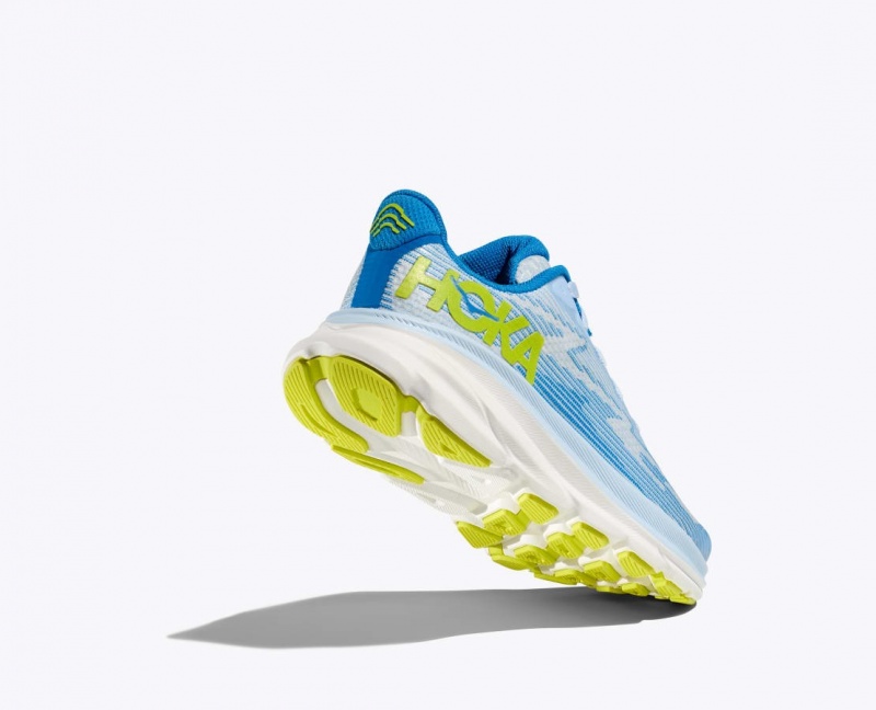 Kids' HOKA Clifton 9 Running Shoes Blue / White | VALUG-3059