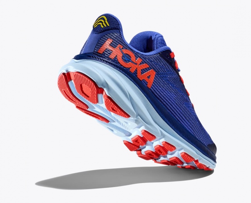 Kids' HOKA Clifton 9 Running Shoes Dark Blue / Red | ENBVX-3201