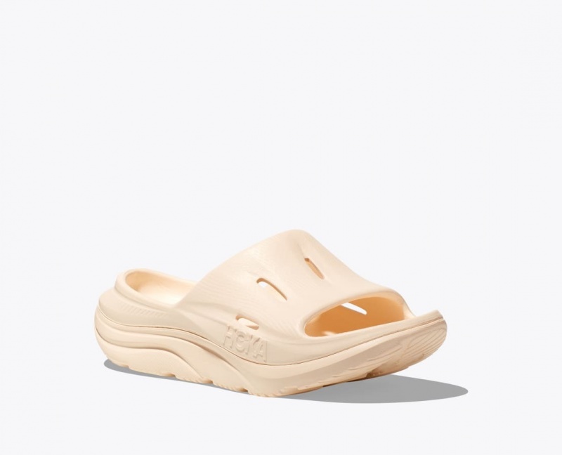 Kids' HOKA Ora Recovery 3 Slides Beige | JTCAG-5478