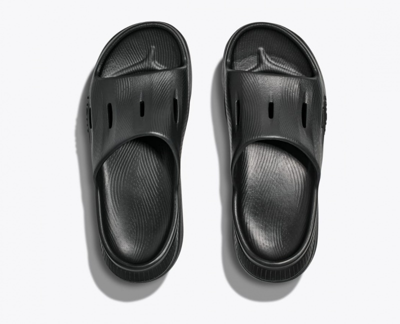 Kids' HOKA Ora Recovery 3 Slides Black | ZJAWR-1890