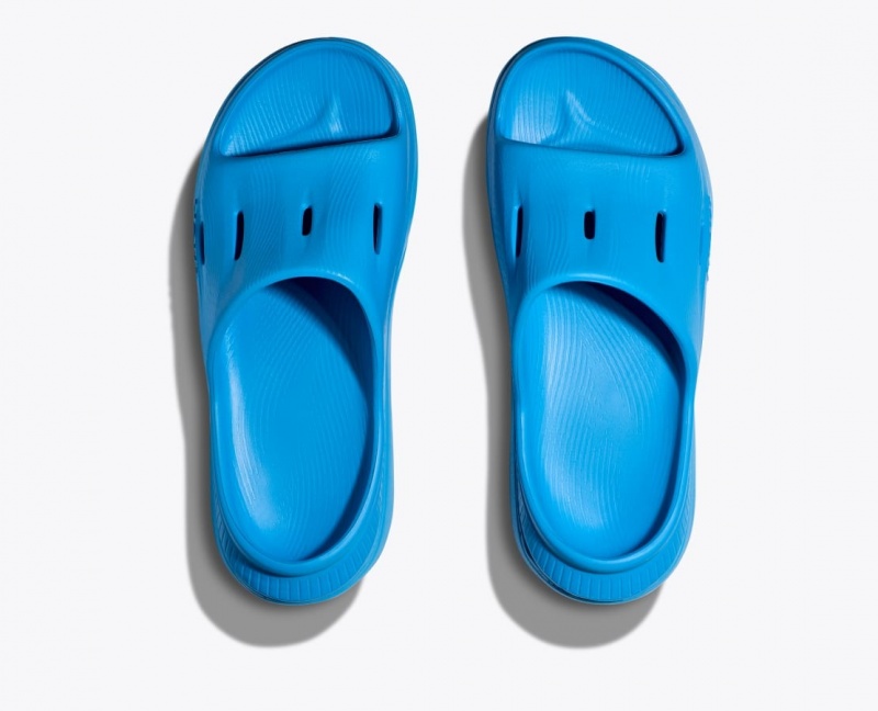 Kids' HOKA Ora Recovery 3 Slides Blue | WNKHI-8136