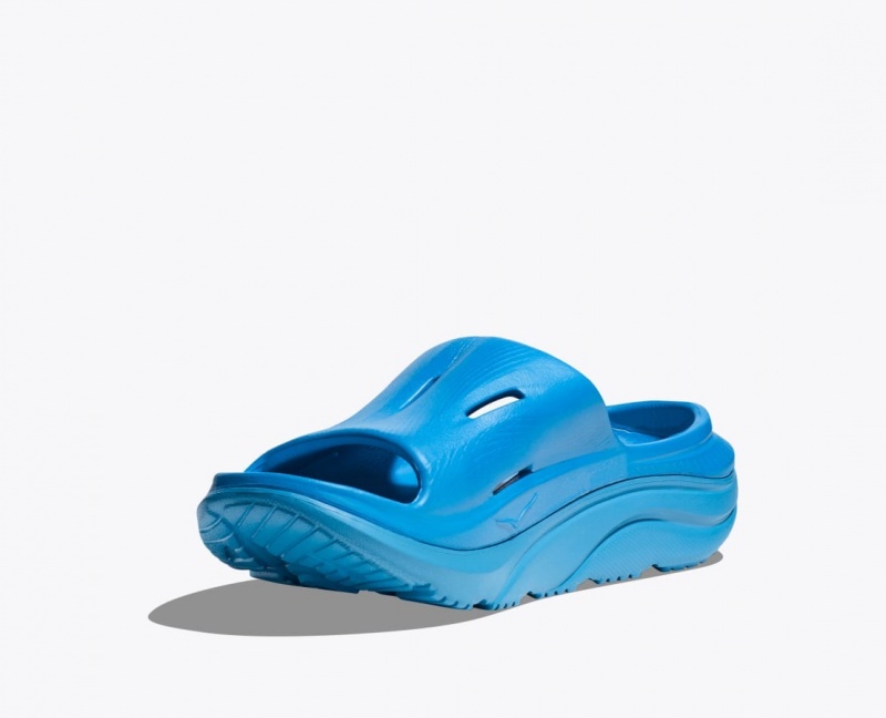 Kids' HOKA Ora Recovery 3 Slides Blue | WNKHI-8136