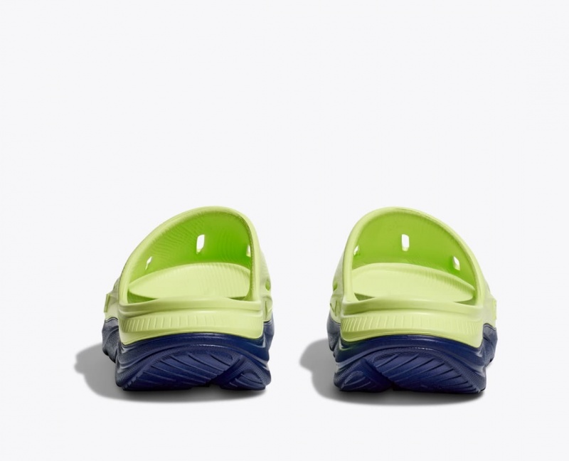 Kids' HOKA Ora Recovery 3 Slides Green / Navy | VUYOG-2346