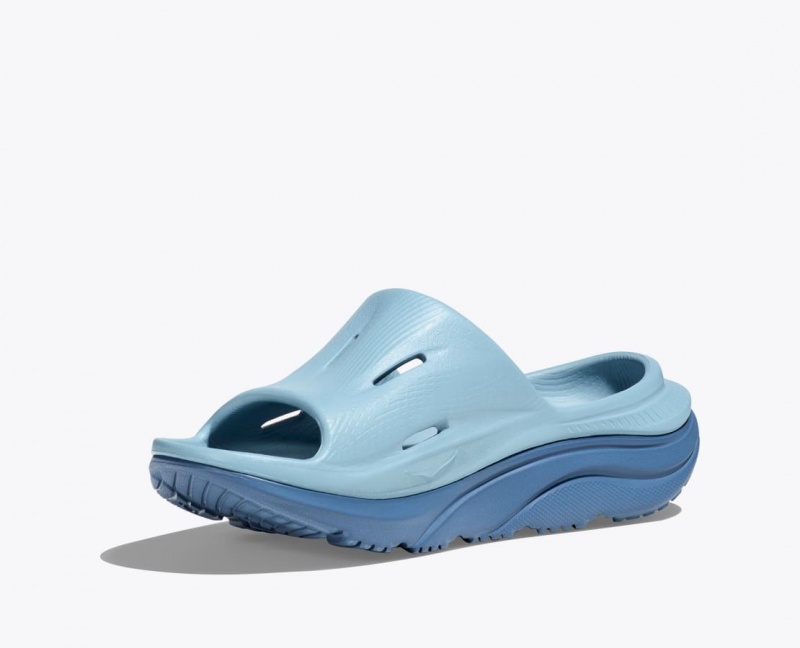 Kids' HOKA Ora Recovery 3 Slides Light Blue / Dark Blue | VBZPO-0425