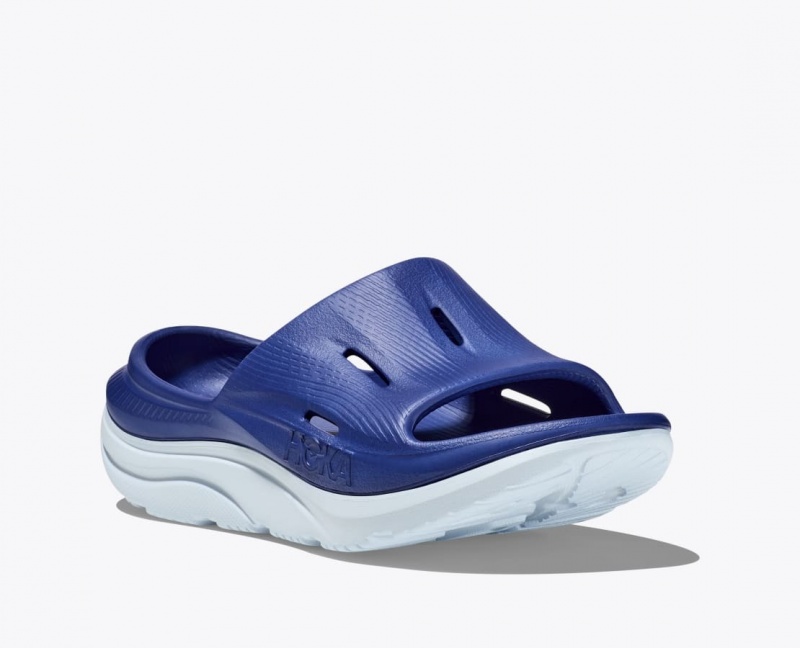 Kids' HOKA Ora Recovery 3 Slides Navy | FEVUO-7943