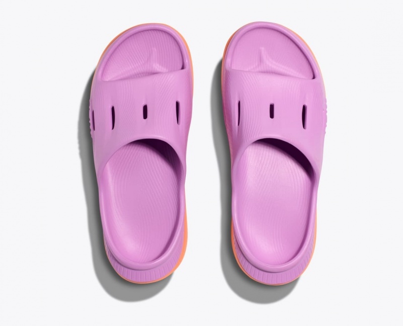 Kids' HOKA Ora Recovery 3 Slides Pink / Orange | SIGFW-0239