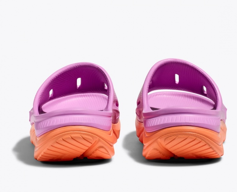 Kids' HOKA Ora Recovery 3 Slides Pink / Orange | SIGFW-0239