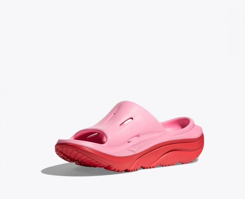 Kids' HOKA Ora Recovery 3 Slides Pink / Red | QCDFY-9570