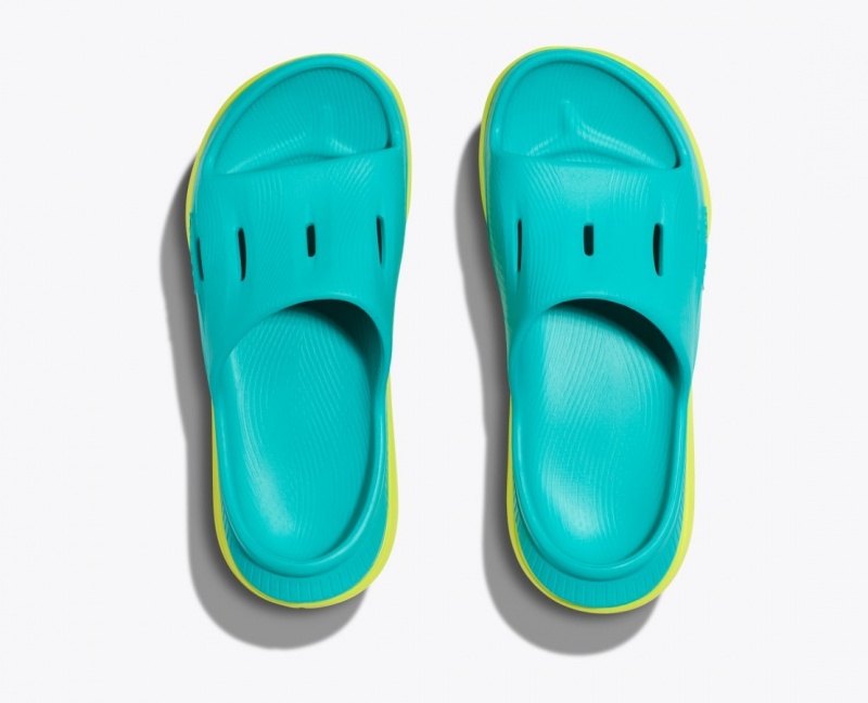 Kids' HOKA Ora Recovery 3 Slides Turquoise / Green | BYPWD-6734