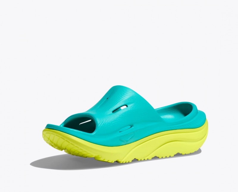 Kids' HOKA Ora Recovery 3 Slides Turquoise / Green | BYPWD-6734