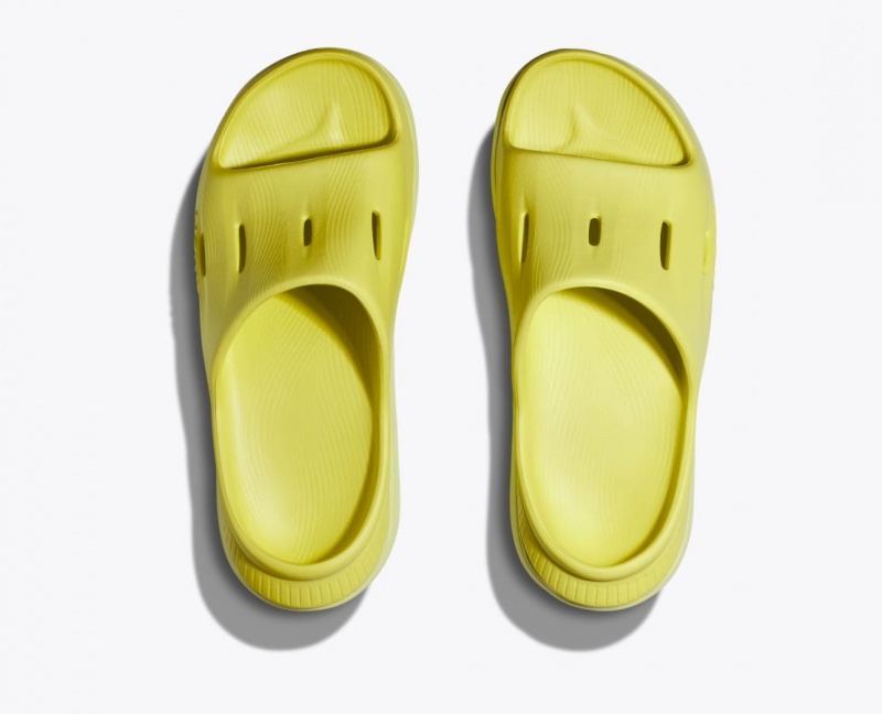 Kids' HOKA Ora Recovery 3 Slides Yellow | WYHGD-7509