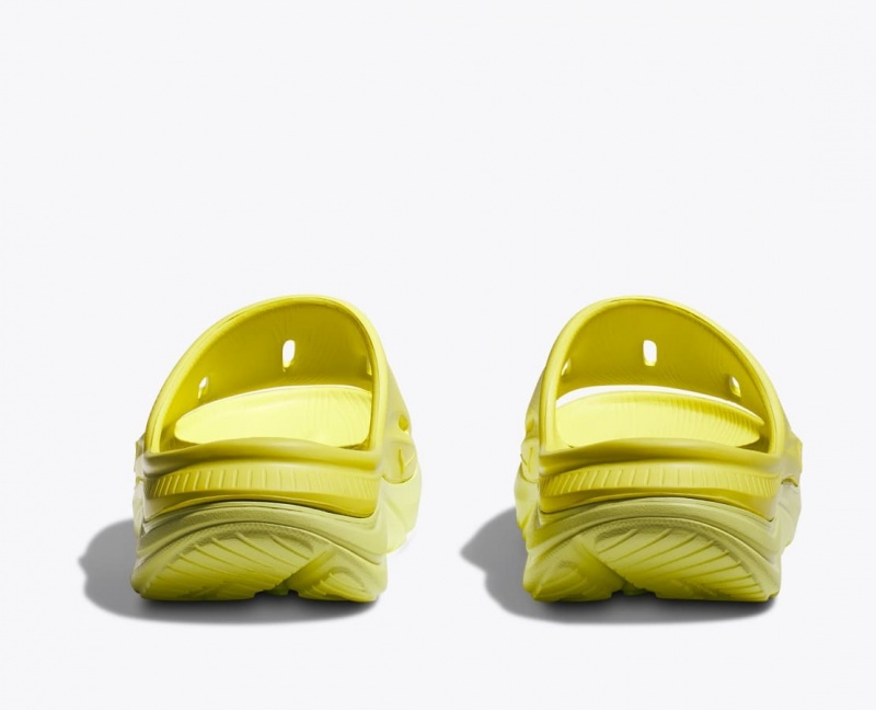 Kids' HOKA Ora Recovery 3 Slides Yellow | WYHGD-7509