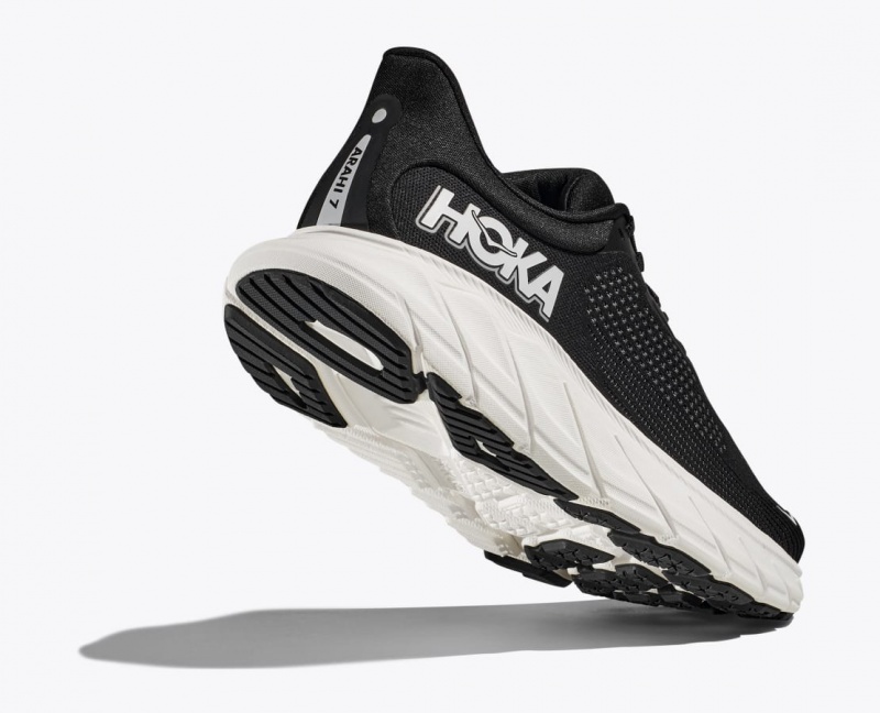 Men's HOKA Arahi 7 Running Shoes Black / White | FNVCE-0481