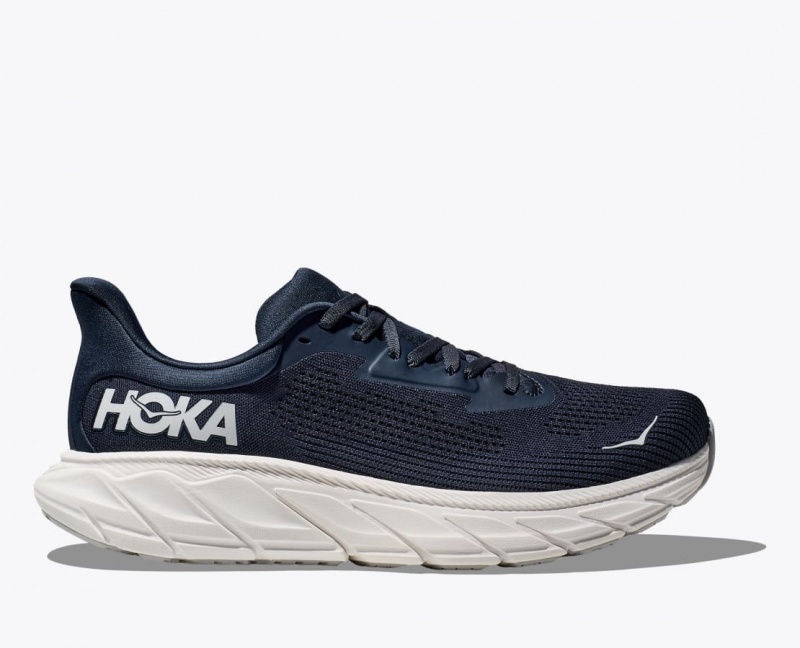 Men\'s HOKA Arahi 7 Running Shoes Navy / White | ESPMR-1089