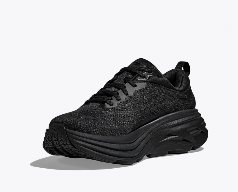 Men's HOKA Bondi 8 Running Shoes Black | DEPJQ-4086