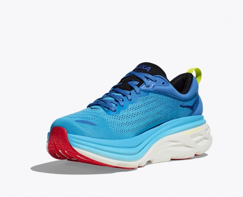 Men's HOKA Bondi 8 Running Shoes Blue | HDSVN-3098