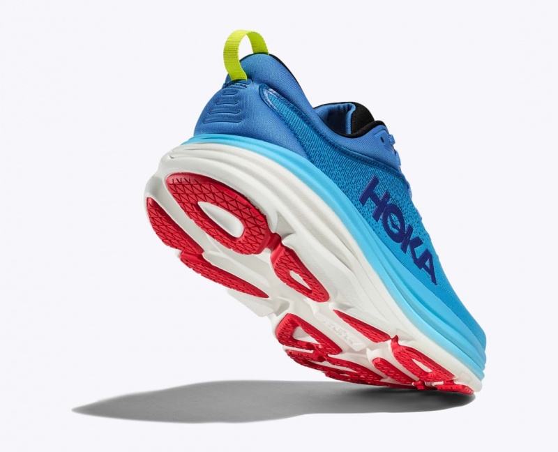 Men's HOKA Bondi 8 Running Shoes Blue | HDSVN-3098