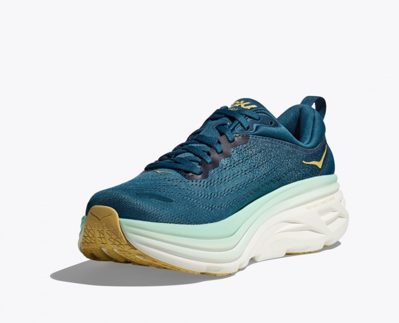 Men's HOKA Bondi 8 Running Shoes Dark Turquoise | KTAMJ-8954