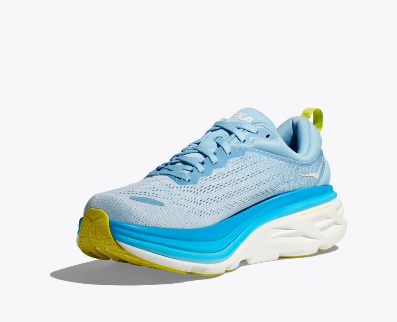 Men's HOKA Bondi 8 Running Shoes Light Blue | LXTEQ-1406