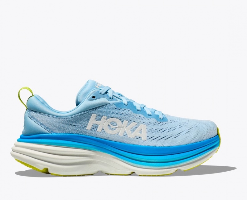 Men\'s HOKA Bondi 8 Running Shoes Light Blue | LXTEQ-1406