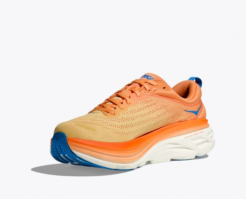 Men's HOKA Bondi 8 Running Shoes Orange / Light Orange | HLPXR-1293