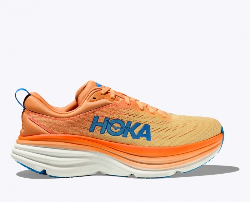 Men\'s HOKA Bondi 8 Running Shoes Orange / Light Orange | HLPXR-1293