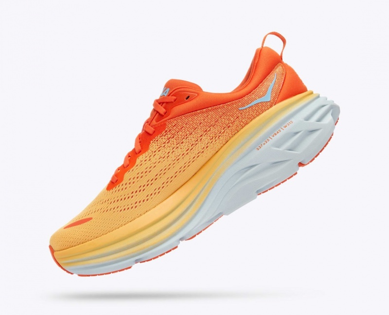 Men's HOKA Bondi 8 Running Shoes Orange / Red | WIJTC-9051