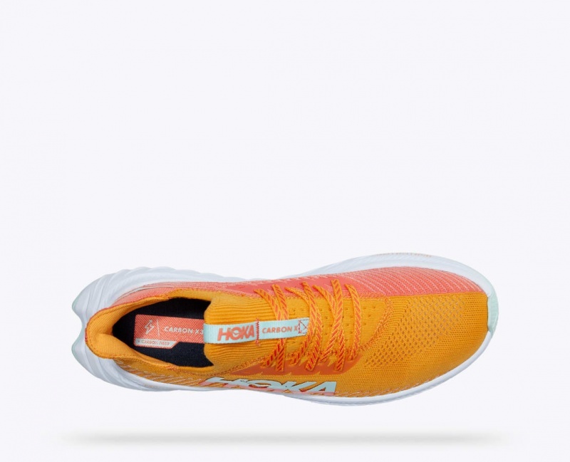 Men's HOKA Carbon X 3 Running Shoes Orange / Coral | BSWDI-9310