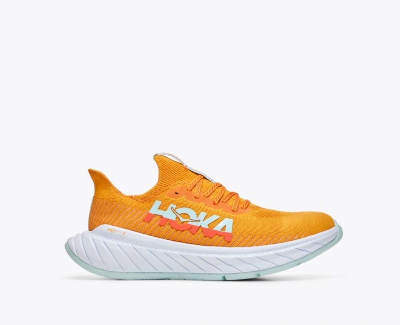 Men\'s HOKA Carbon X 3 Running Shoes Orange / Coral | BSWDI-9310