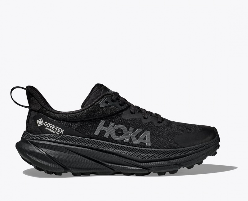 Men\'s HOKA Challenger 7 GTX Trail Running Shoes Black | NRMDH-2347