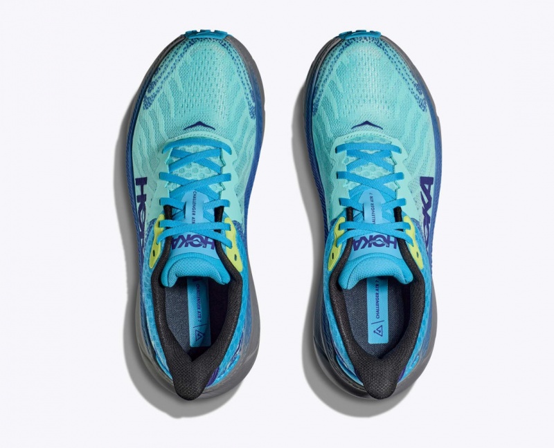 Men's HOKA Challenger 7 Trail Running Shoes Turquoise / Blue | BGEKZ-7809