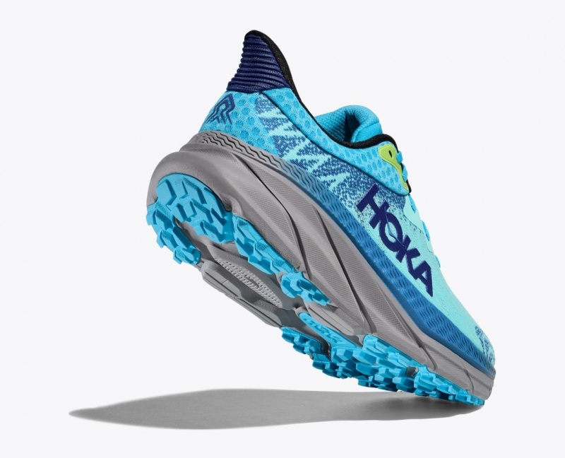 Men's HOKA Challenger 7 Trail Running Shoes Turquoise / Blue | BGEKZ-7809