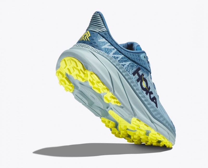 Men's HOKA Challenger 7 Trail Running Shoes Blue / Light Blue | FBGLC-8250