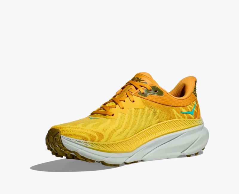 Men's HOKA Challenger 7 Trail Running Shoes Orange / Yellow | EORZS-2168