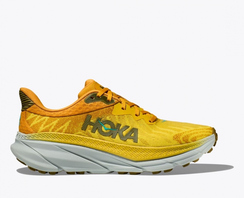 Men\'s HOKA Challenger 7 Trail Running Shoes Orange / Yellow | EORZS-2168