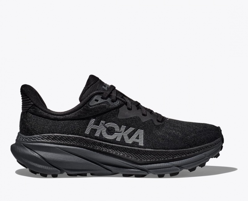 Men\'s HOKA Challenger 7 Trail Running Shoes Black | UVZNJ-8951