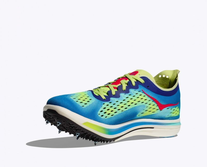 Men's HOKA Cielo FLYX Track Spikes Green / Blue | EXFKY-0672